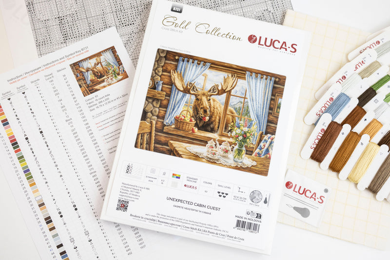 Cross Stitch Kit Luca-S GOLD - Unexpected Cabin Guest, B731