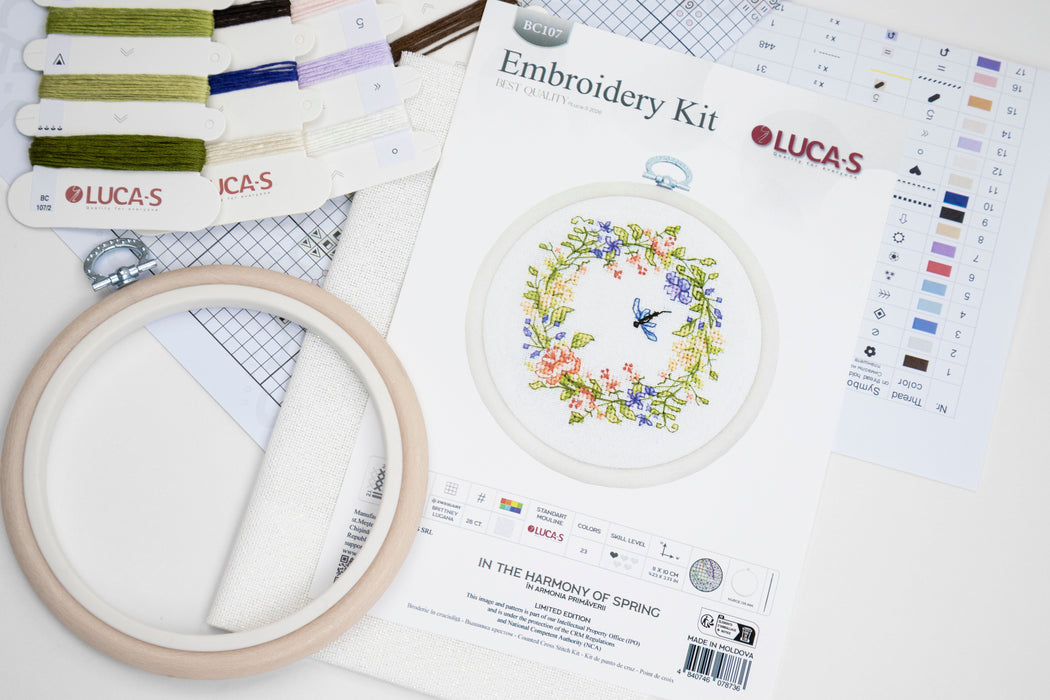 Cross Stitch Kit with Hoop Included Luca-S - In the Harmony of Spring, BC107