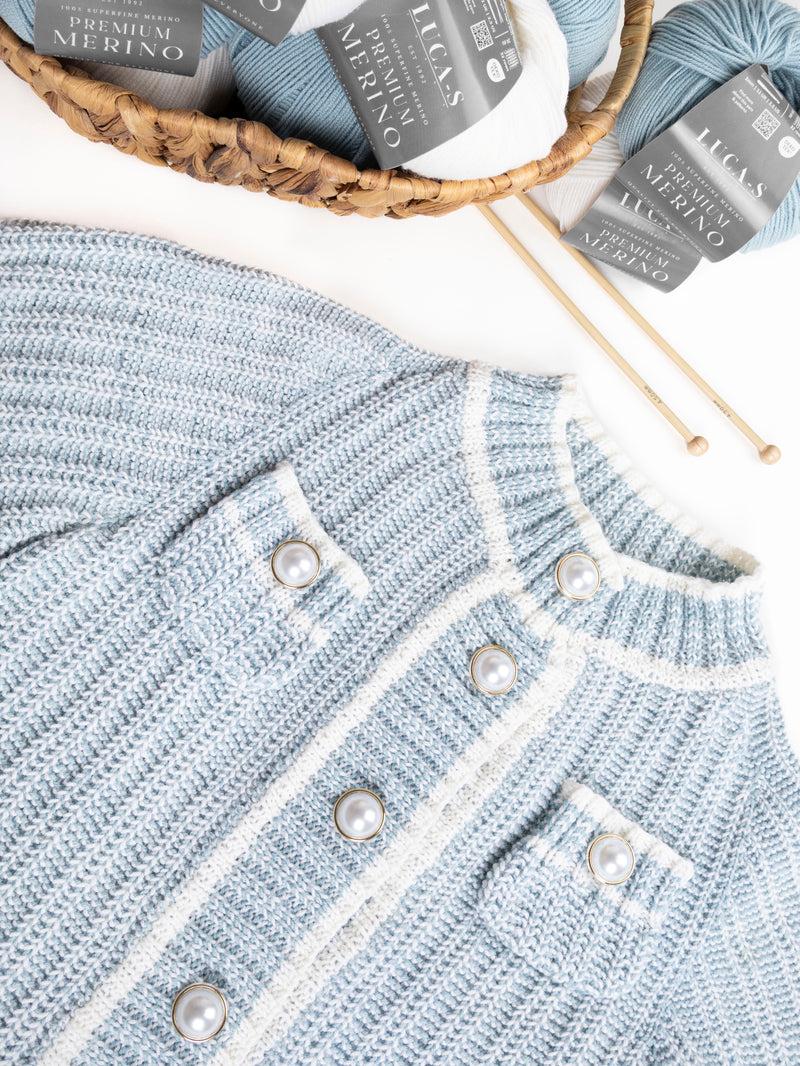 Skirt and Buttoned Cardigan Pattern