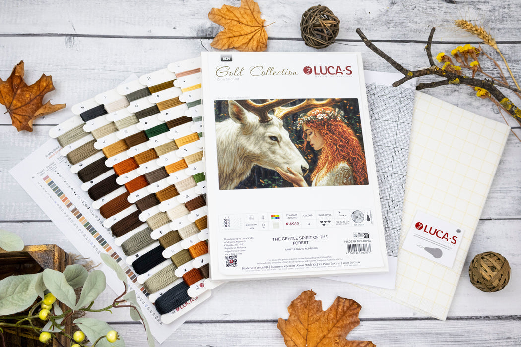 Cross Stitch Kit Luca-S GOLD - The Gentle Spirit of the Forest, B724