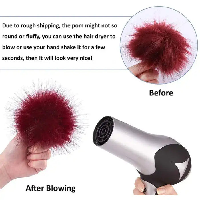 Plush Hairball With Elastic Band Faux Fur Pompom
