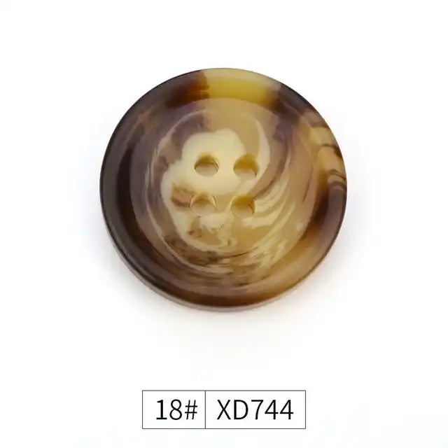 Classic Resin 4 Holes Round Button For Overcoat Jackets Sweaters Suits Shirts Sewing Plastic Buttons