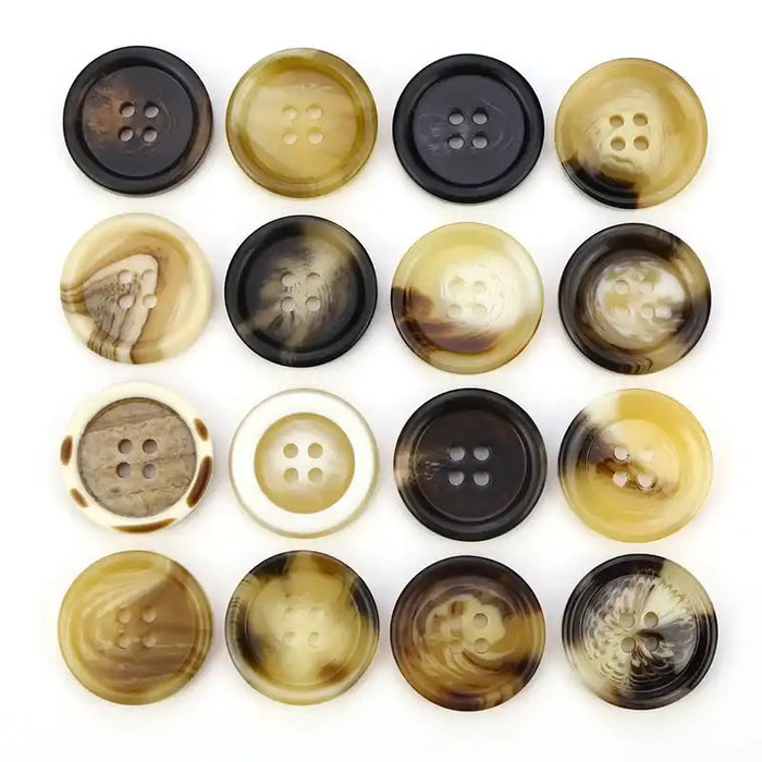 Classic Resin 4 Holes Round Button For Overcoat Jackets Sweaters Suits Shirts Sewing Plastic Buttons