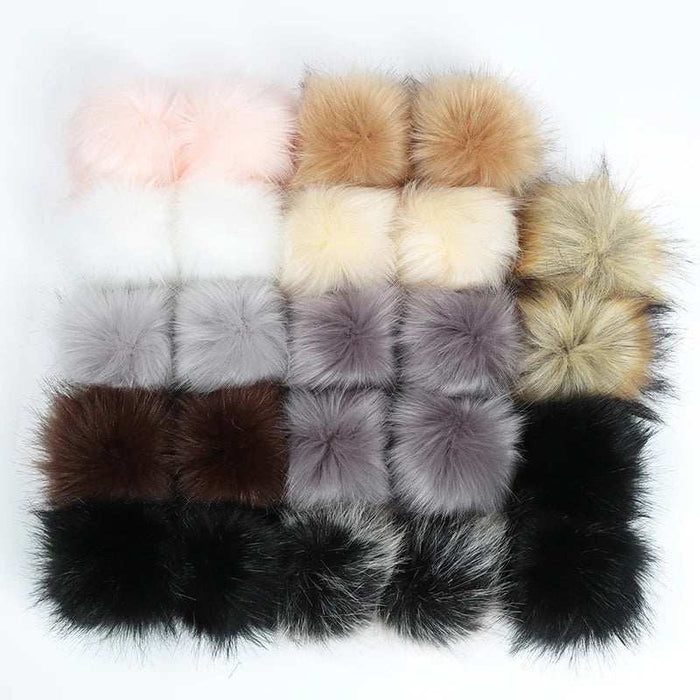 Plush Hairball With Elastic Band Faux Fur Pompom