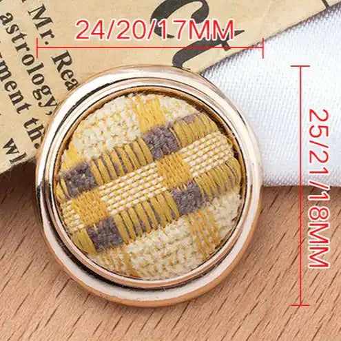 17MM-25MM Gold Round Cloth Metal Buttons
