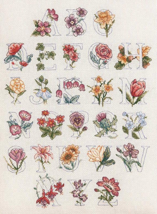 Alphabet Floral Sampler Cross Stitch Kit By Anchor Cross Stitch Kits - HobbyJobby