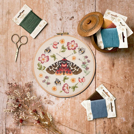 ANCHOR Counted Cross Stitch kit Linen Meadow Moth Anchor Cross Stitch Kits - HobbyJobby