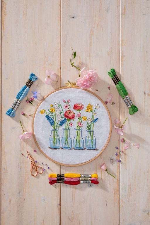 Anchor Cross Stitch Kit - DCX012, Anna Flower Vases Cross Stitch Kits - HobbyJobby