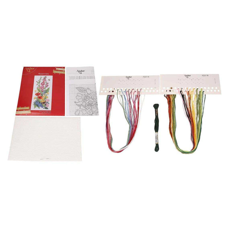 Anchor Cross Stitch Kit - PCE971, Cottage Garden Floral Cross Stitch Kits - HobbyJobby