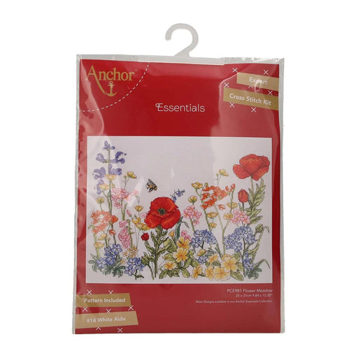 Anchor Cross Stitch Kit - PCE981, Meadow Floral Cross Stitch Kits - HobbyJobby