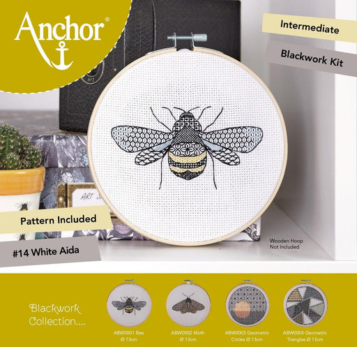 Anchor Essentials Blackwork Kit Blackwork - Bee Blackwork Kits - HobbyJobby