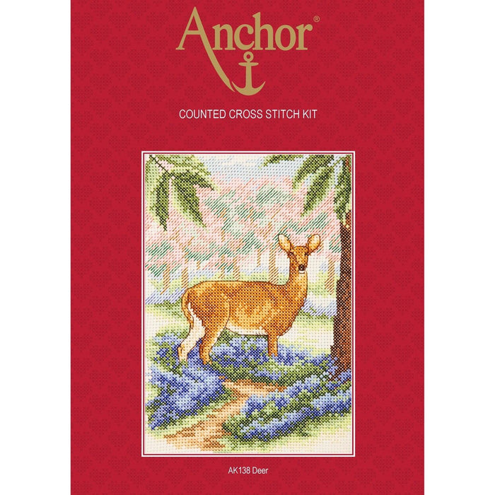 Anchor Essentials Cross Stitch Kit - AK138, Deer Cross Stitch Kits - HobbyJobby
