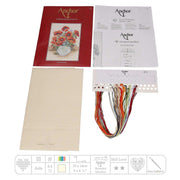 Anchor Starter Cross Stitch Kit - AK122, Poppy Vase Cross Stitch Kits - HobbyJobby