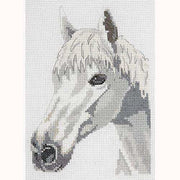 Anchor Starter Cross Stitch Kit - AK140, White Beauty - Horse Cross Stitch Kits - HobbyJobby