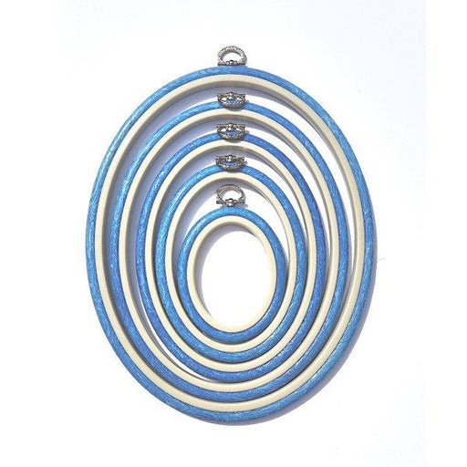 Blue Embroidery Hoop - Oval Nurge Flexible Hoop Hoops - HobbyJobby