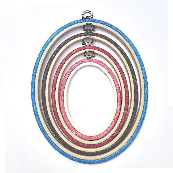 Blue Embroidery Hoop - Oval Nurge Flexible Hoop Hoops - HobbyJobby