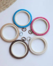 Blue Embroidery Round Hoop - Nurge Flexible Hoop, Round Cross Stitch Hoop Nurge Hoops - HobbyJobby