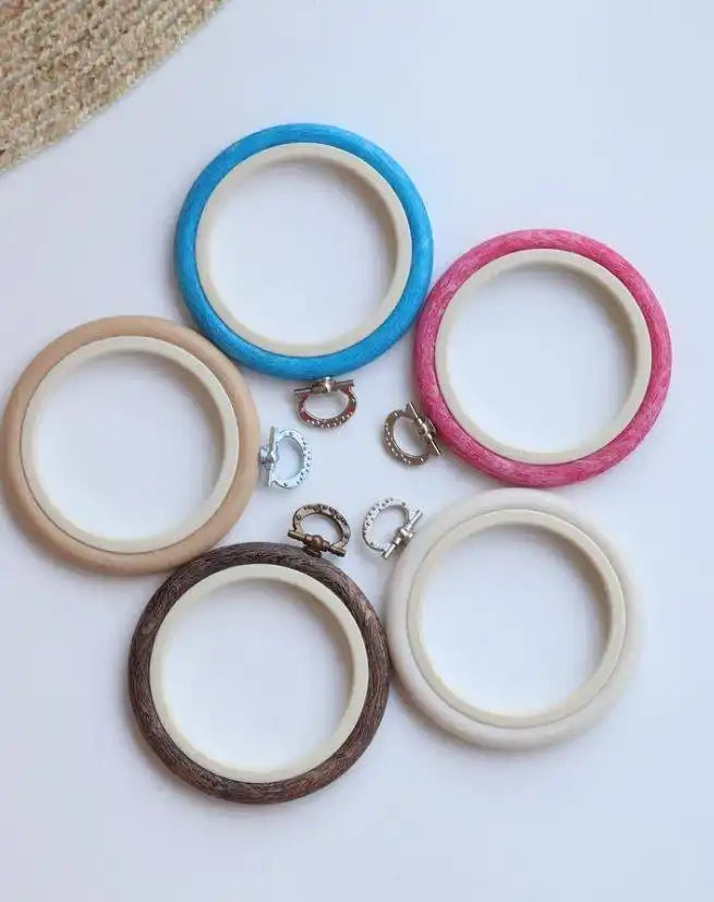 Blue Embroidery Round Hoop - Nurge Flexible Hoop, Round Cross Stitch Hoop Nurge Hoops - HobbyJobby