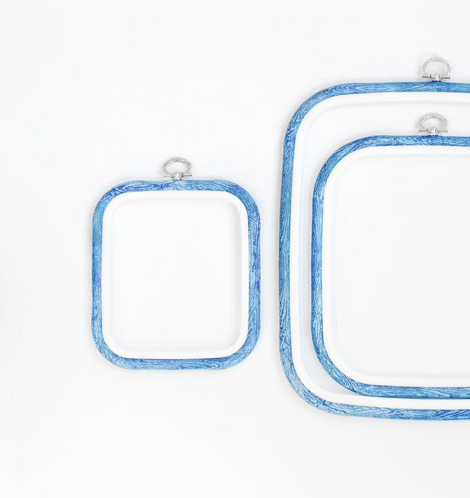 Blue Square Embroidery Hoop - Nurge Flexible Cross Stitch Hoop Nurge Hoops - HobbyJobby