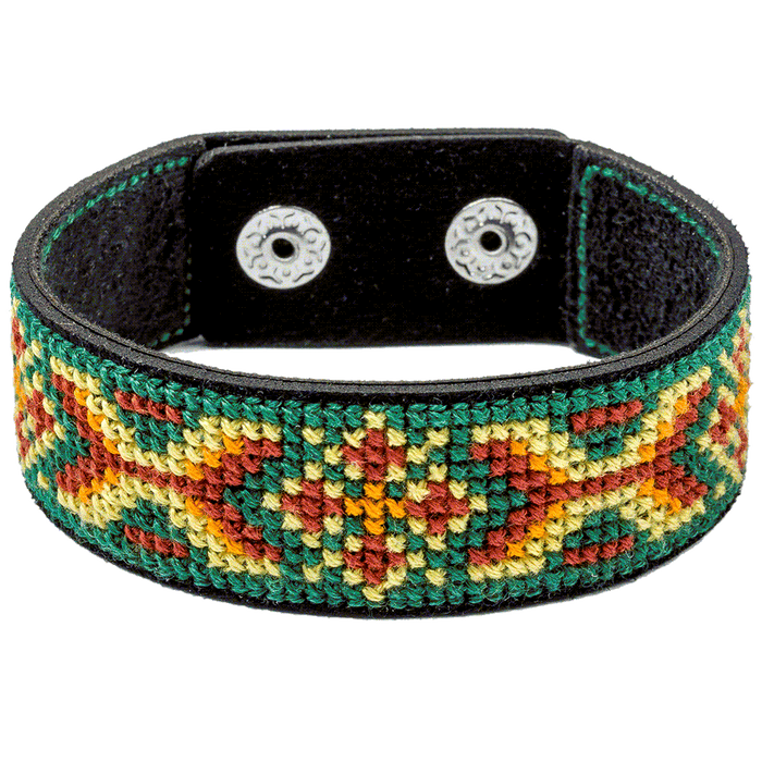 Bracelet Needlecraft Kit - Cross Stitch Kits on Leather Wonderland Crafts Bracelet Kits - HobbyJobby