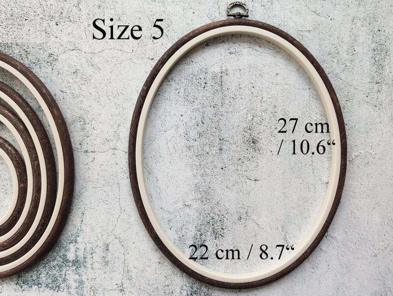 Brown Embroidery Hoop - Oval Nurge Flexible Hoop Hoops - HobbyJobby