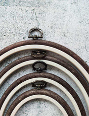 Brown Embroidery Hoop - Oval Nurge Flexible Hoop Hoops - HobbyJobby