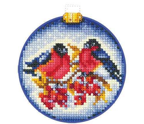 Cross Stitch Kit Andriana - Christmas balls Bullfinches, H-24 Andriana Cross Stitch Toys - HobbyJobby