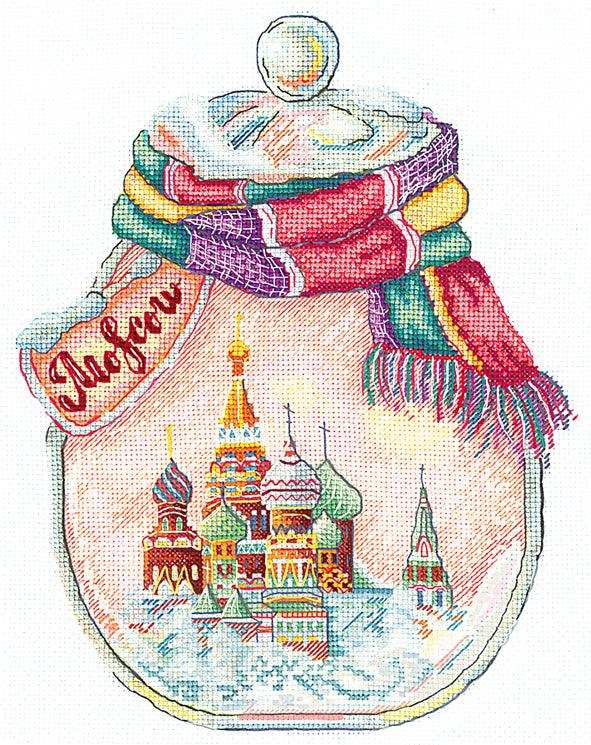 Cross Stitch Kit Andriana - Cities in glass jars , C-07 Andriana Cross Stitch Toys - HobbyJobby