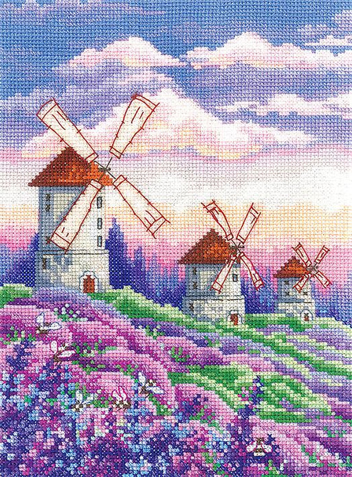 Cross Stitch Kit Andriana - Landscape with Windmills, L-63 Andriana Cross Stitch Kits - HobbyJobby