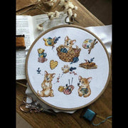 Cross Stitch Kit Andriana - Samplers. Korgie-pickle, S-65 Andriana Cross Stitch Kits - HobbyJobby