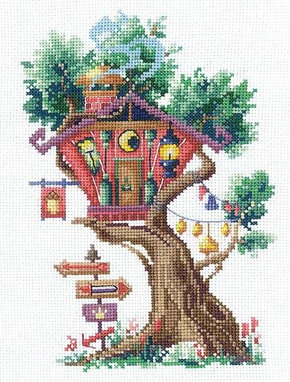 Cross Stitch Kit Andriana - Treehouses. Guest, T-24 Andriana Cross Stitch Kits - HobbyJobby