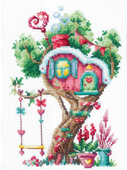 Cross Stitch Kit Andriana - Treehouses Sweet, T-21 Andriana Cross Stitch Kits - HobbyJobby