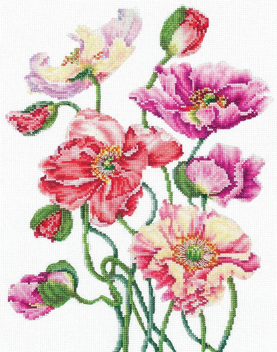 Cross Stitch Kit Andriana - Wild poppies, W-28 Andriana Cross Stitch Kits - HobbyJobby