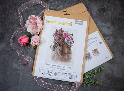 Cross Stitch Kit HobbyJobby - The Horse in Flowers Cross Stitch Kits - HobbyJobby