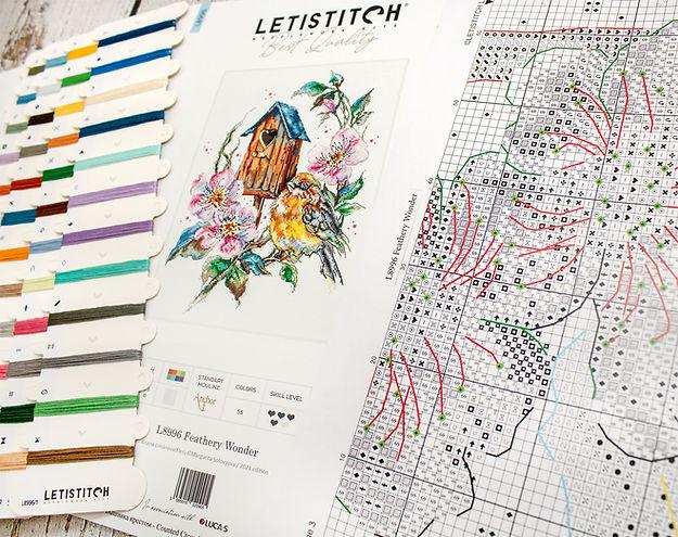 Cross Stitch Kit LETISTITCH - Feathery Wonder, L8996 Cross Stitch Kits - HobbyJobby