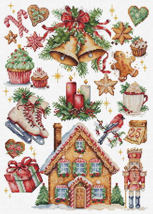 Cross Stitch Kit Luca-S -Christmas Composition, B7031 Luca-S Cross Stitch Kits - HobbyJobby