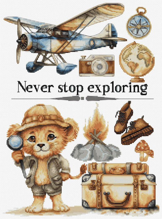 Cross Stitch Kit Luca-S - Never Stop Exploring, B1408 Luca-S Cross Stitch Kits - HobbyJobby