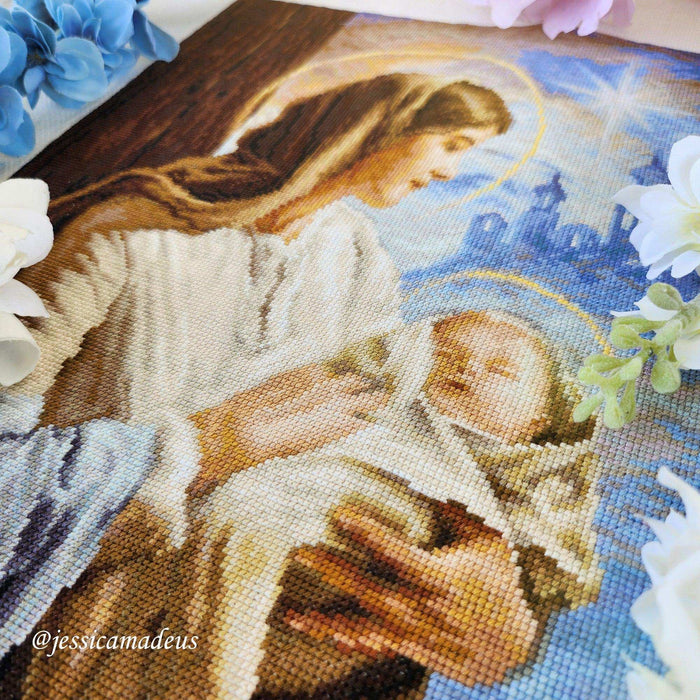 Cross Stitch Kit Luca-S - Saint Mary and The Child, GOLD Collection, B617 Luca-S Cross Stitch Kits - HobbyJobby