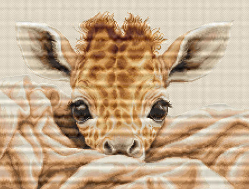 Cross Stitch Kit Luca-S - The Baby Giraffe, B2425 Cross Stitch Kits - HobbyJobby