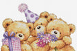 Cross Stitch Kit Luca-S - Three Party Bears, B1411 Luca-S Cross Stitch Kits - HobbyJobby