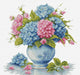 Cross Stitch Kit Luca-S -Vase with Hydrangea, B7033 Luca-S Cross Stitch Kits - HobbyJobby