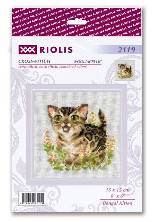 Cross Stitch Kit Riolis - Bengal Kitten, 2119 Cross Stitch Kits - HobbyJobby