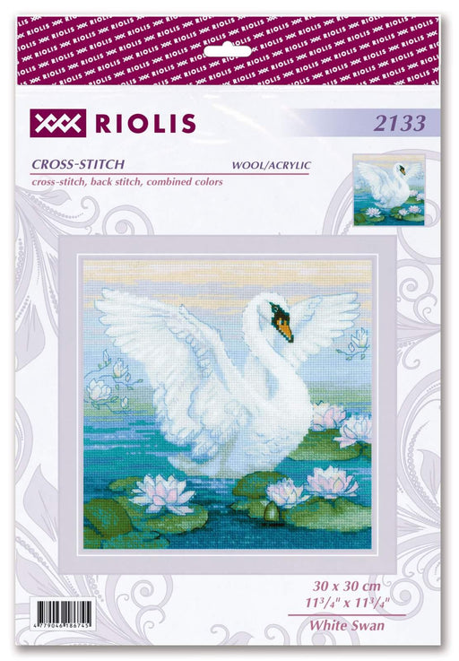 Cross Stitch Kit Riolis - R2133, White Swan Cross Stitch Kits - HobbyJobby