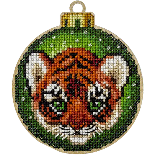 Cross Stitch Kit with Beads on Wood Wonderland Crafts Wooden Kits - HobbyJobby