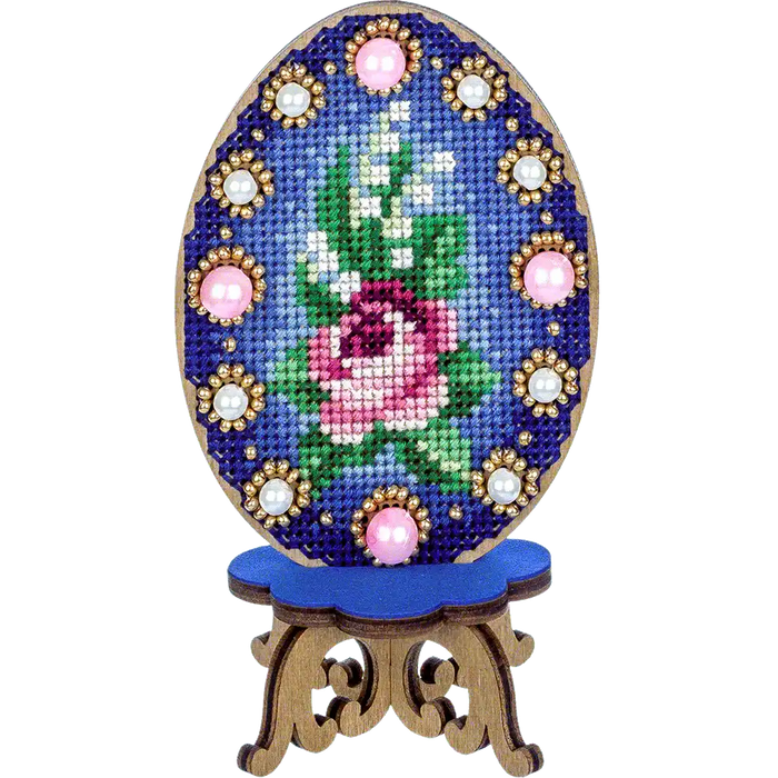 Cross Stitch Kit with Beads on Wood Wonderland Crafts Wooden Kits - HobbyJobby