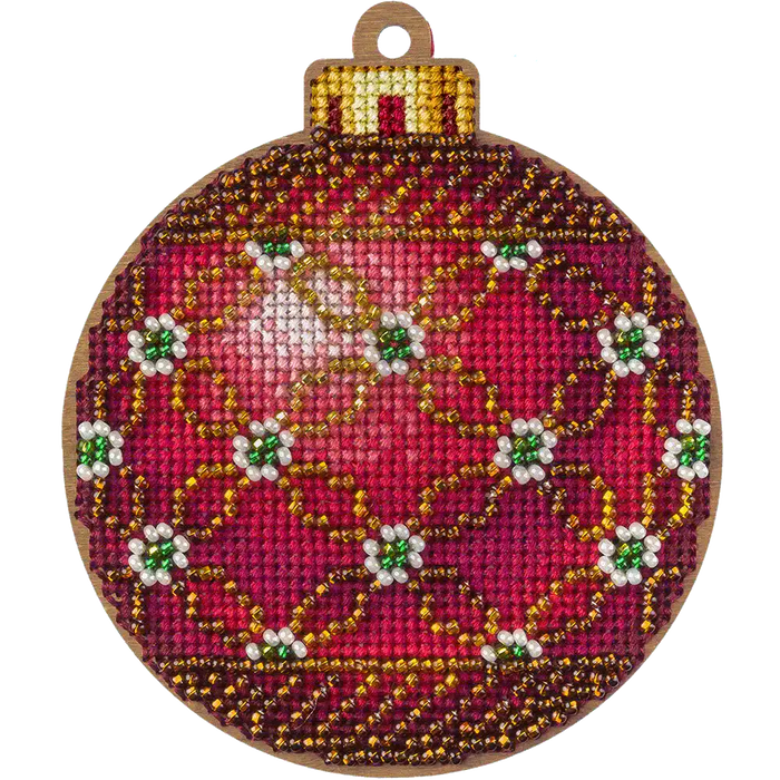 Cross Stitch Kit with Beads on Wood Wonderland Crafts Wooden Kits - HobbyJobby