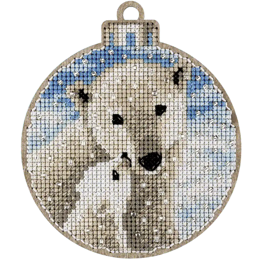 Cross Stitch Kit with Beads on Wood Wonderland Crafts Wooden Kits - HobbyJobby