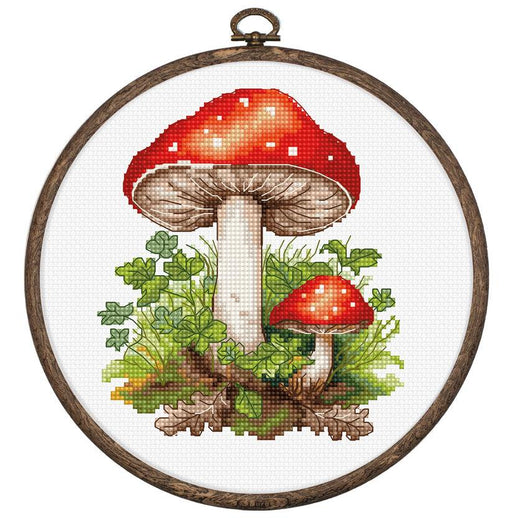 Cross Stitch Kit with Hoop Included Luca-S - Amanita Muscaria, BC232 Luca-S Cross Stitch Kits - HobbyJobby