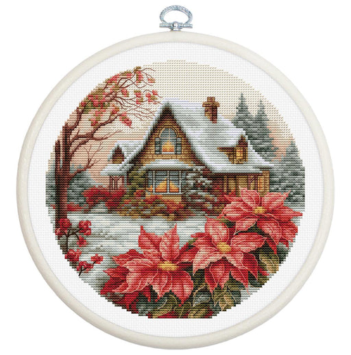 Cross Stitch Kit with Hoop Included Luca-S - Little House in The Forest, BC227 Cross Stitch Kits - HobbyJobby