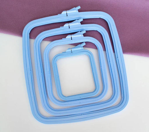 Blue Square Embroidery Hoop - Nurge Flexible Cross Stitch Hoop